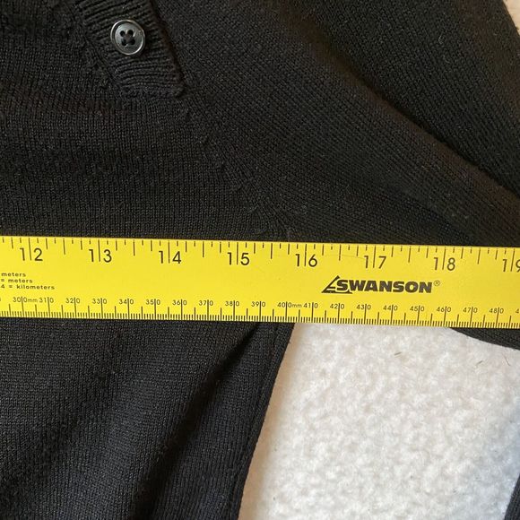 Kenneth Cole Womens Sweater Size M Black Knit Long Sleeve Scoop Neck Button - Picture 7 of 8